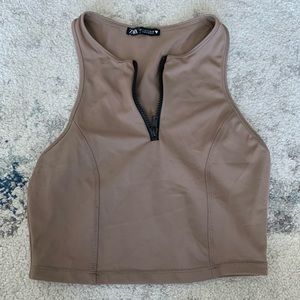 zara zipper crop top